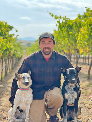 assistant winemaker with winery dogs